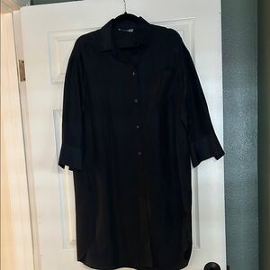 Vince Navy Silk Shirt Dress
